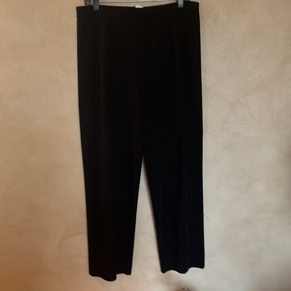 XL Misook black classic pant pull on washable work to dress formal EUC XLPetite